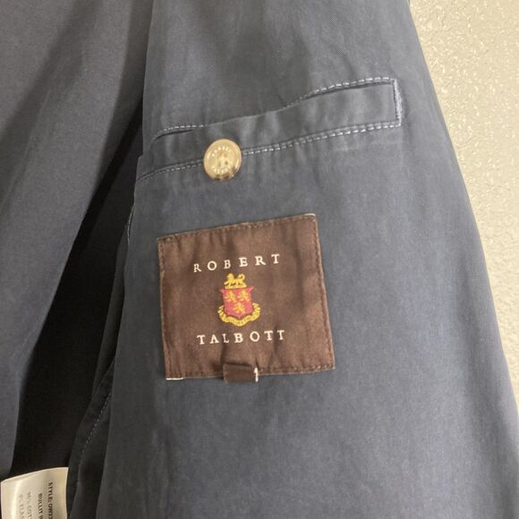 Robert Talbott Jacket Mens Medium Navy Blue Bullit II Moto Bomber Cotton - Picture 14 of 16